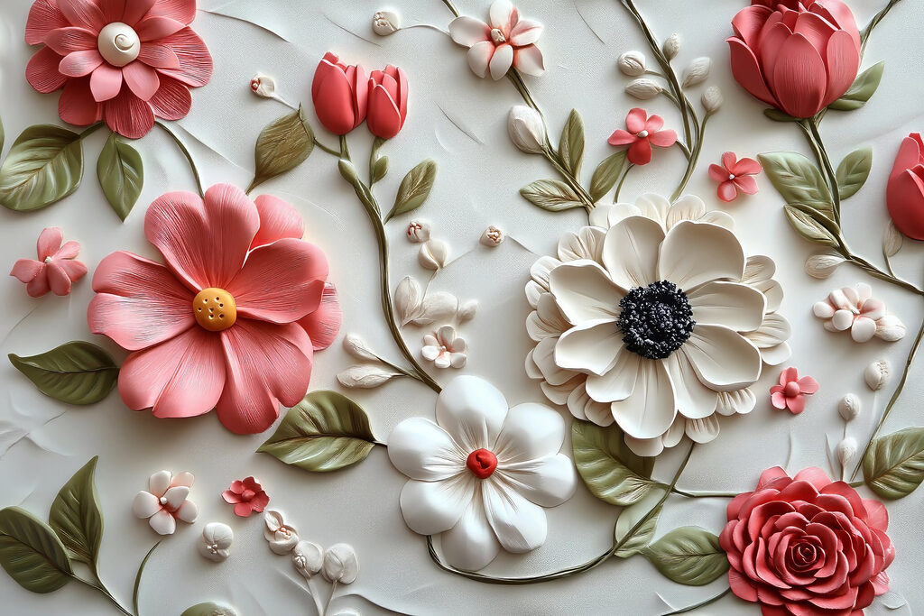 Vibrant flowers in delicate arrangement