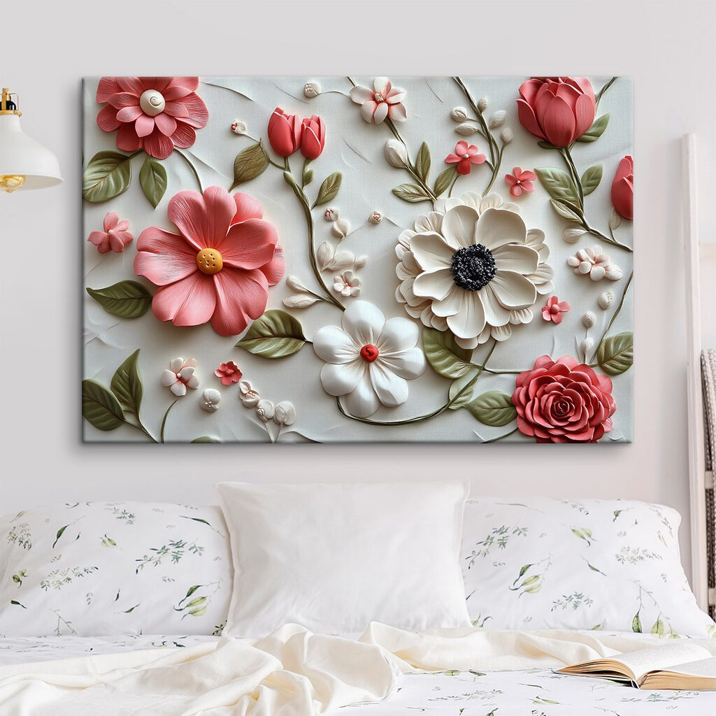 Vibrant flowers in delicate arrangement