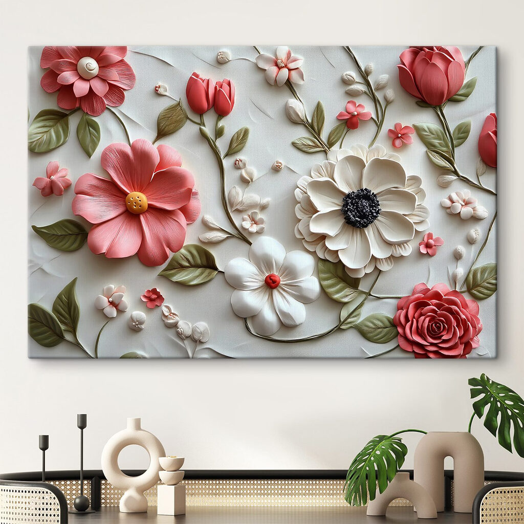 Vibrant flowers in delicate arrangement
