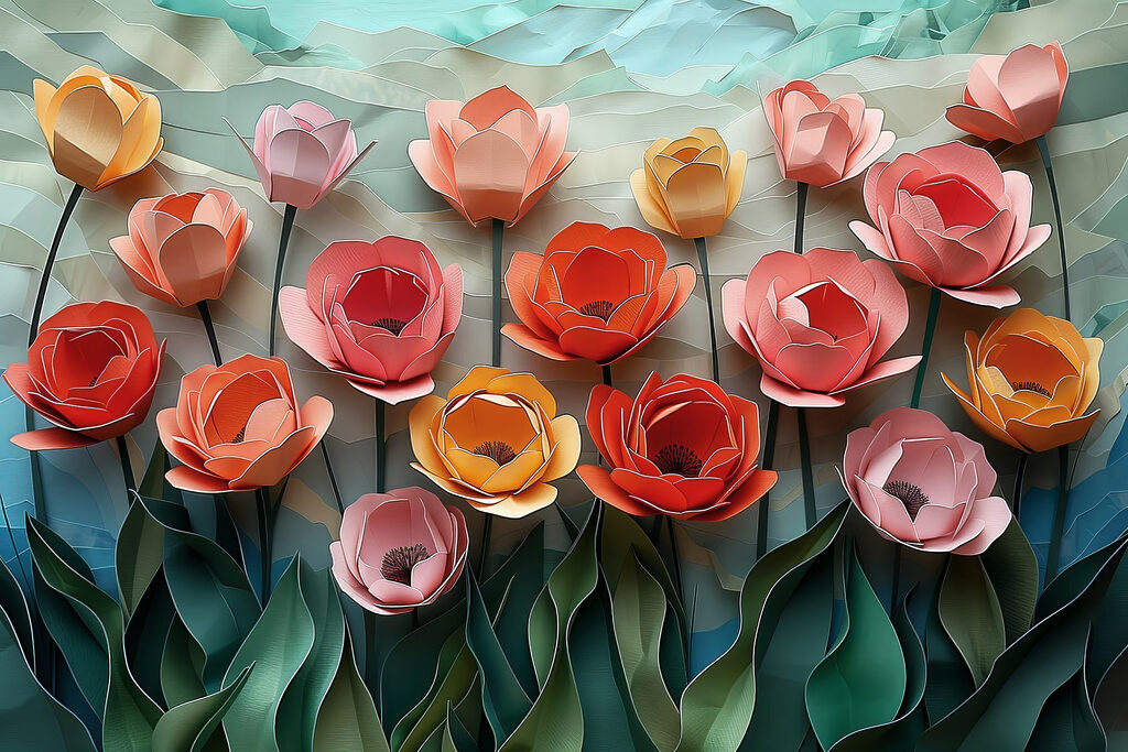 Group of paper flowers