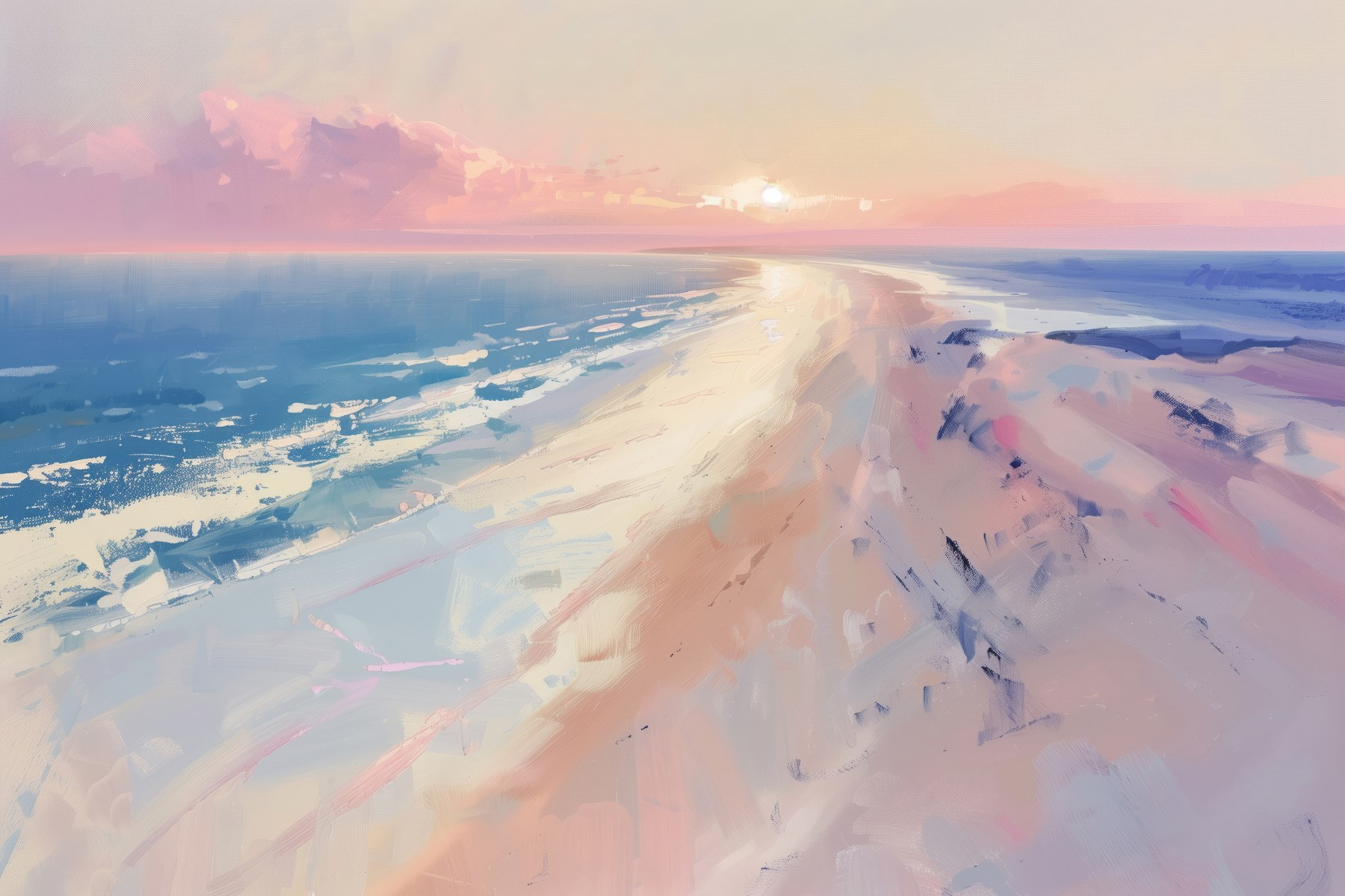 Beach with a sunset Beach with a sunset