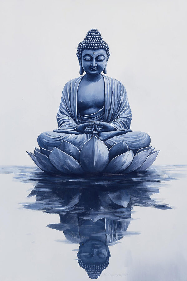 Statue of a person sitting on a lotus flower