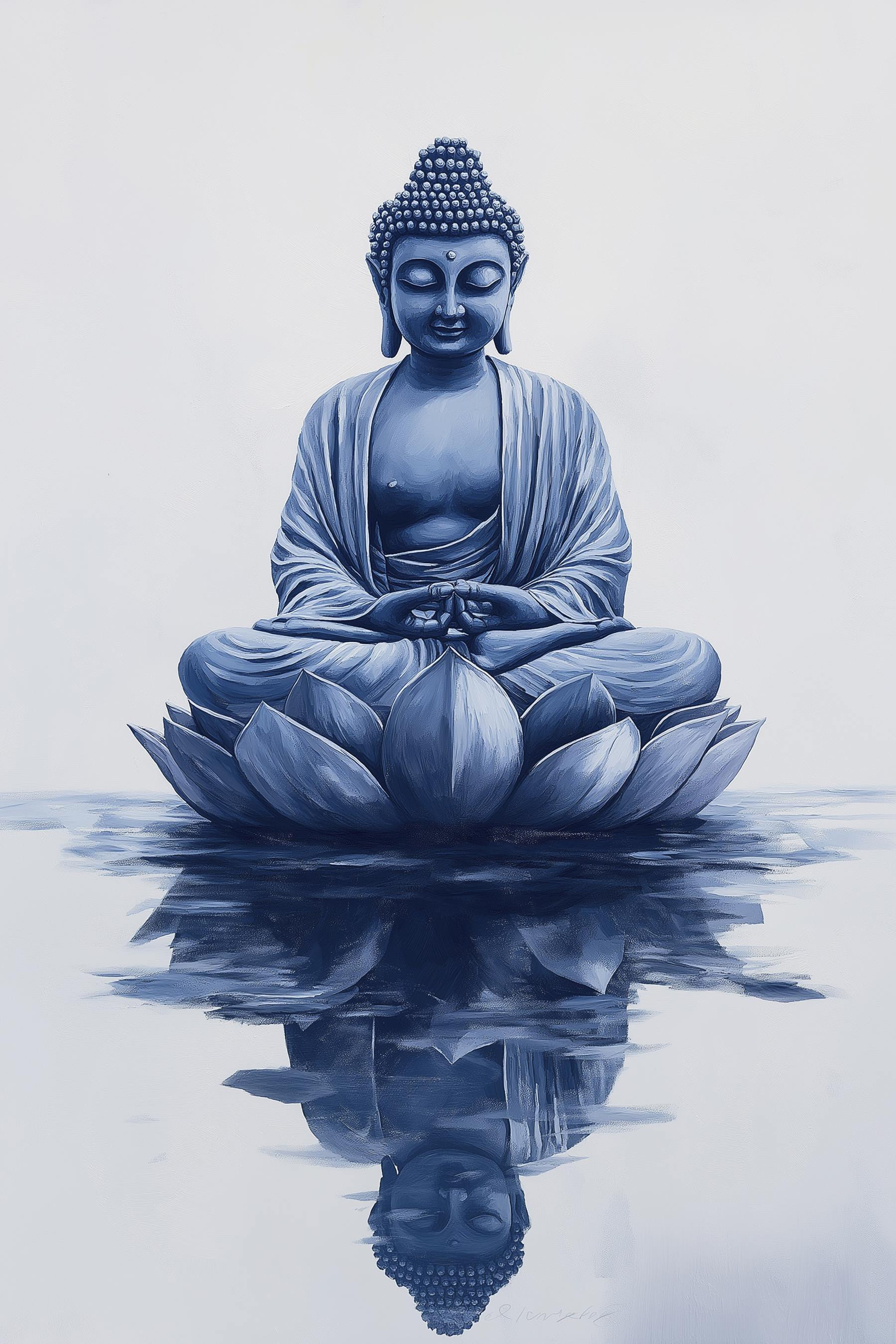 Statue of a person sitting on a lotus flower
