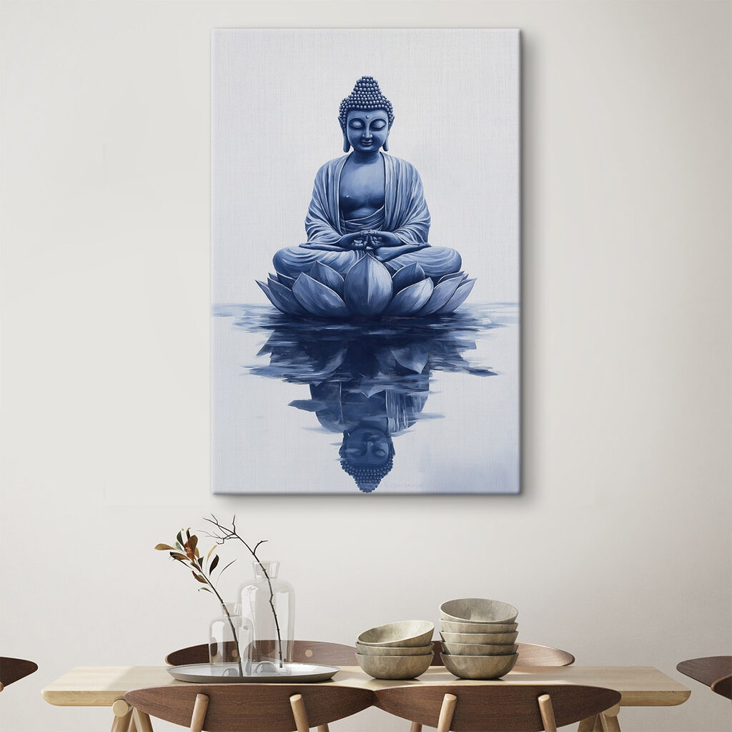 Statue of a person sitting on a lotus flower