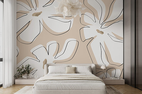 Motivo di fiori su sfondo beige Motivo di fiori su sfondo beige