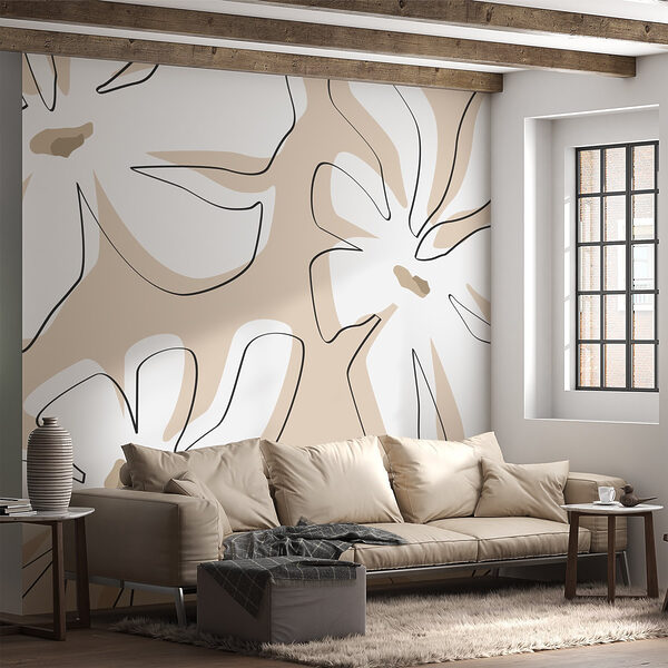 Motivo di fiori su sfondo beige Motivo di fiori su sfondo beige