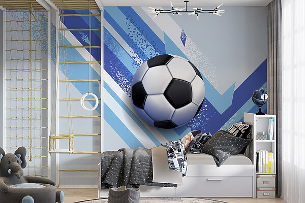 Pallone da calcio su sfondo blu e bianco Pallone da calcio su sfondo blu e bianco