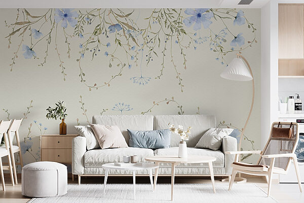 Pittura ad acquerello di fiori e foglie Pittura ad acquerello di fiori e foglie