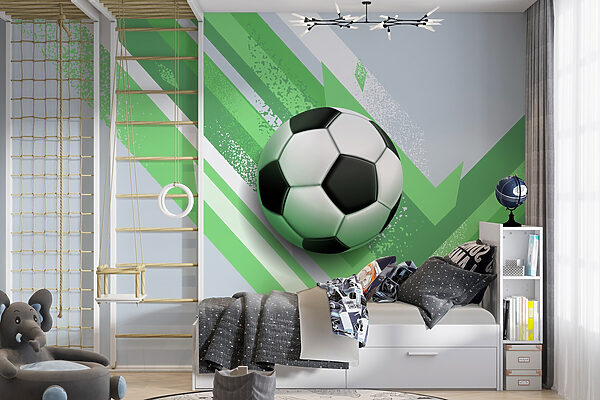 Pallone da calcio su sfondo verde e bianco Pallone da calcio su sfondo verde e bianco