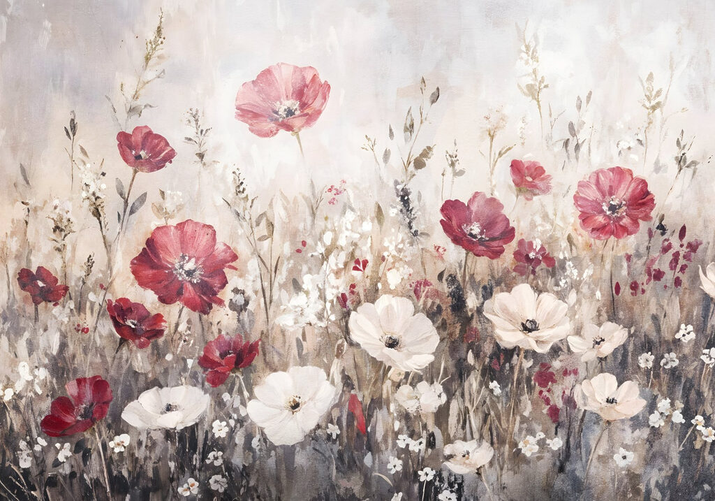 Pittura di fiori in un campo Pittura di fiori in un campo