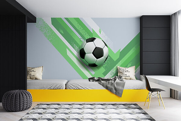 Pallone da calcio su sfondo verde e bianco Pallone da calcio su sfondo verde e bianco
