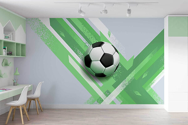 Pallone da calcio su sfondo verde e bianco Pallone da calcio su sfondo verde e bianco