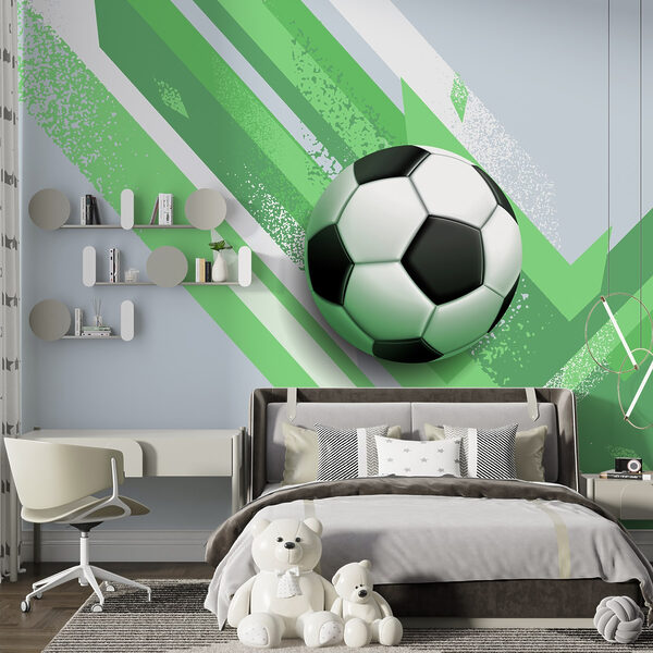 Pallone da calcio su sfondo verde e bianco Pallone da calcio su sfondo verde e bianco