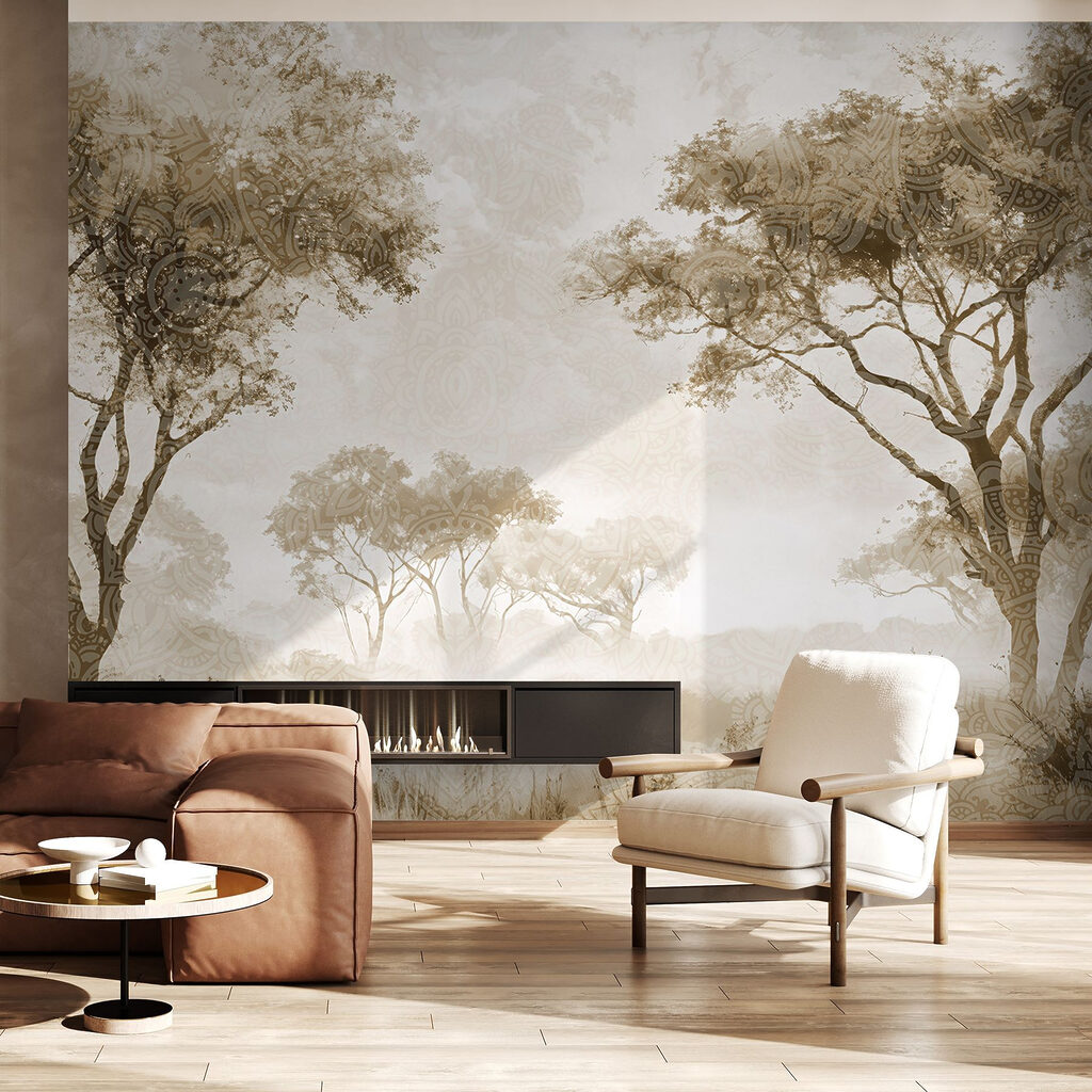 Group of trees in a field