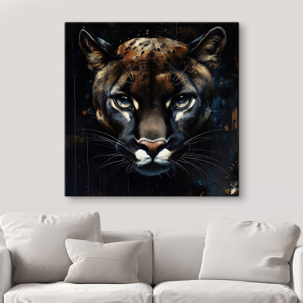 Painting of a wild cat Painting of a wild cat