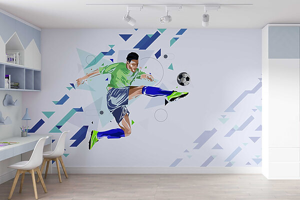 Uomo che calcia un pallone da calcio Uomo che calcia un pallone da calcio