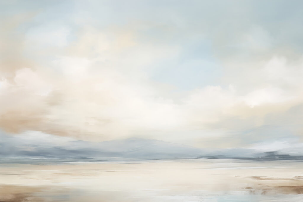 Paesaggio con specchio d'acqua e nuvole Paesaggio con specchio d'acqua e nuvole