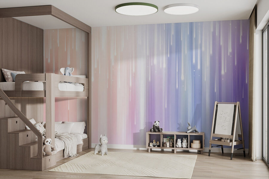 Immagine sfocata di un arcobaleno di luce