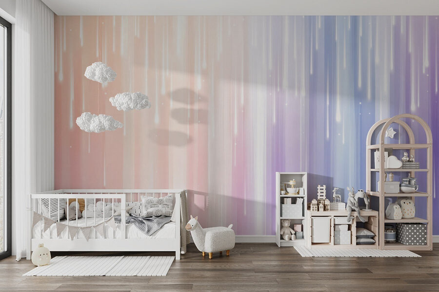 Immagine sfocata di un arcobaleno di luce