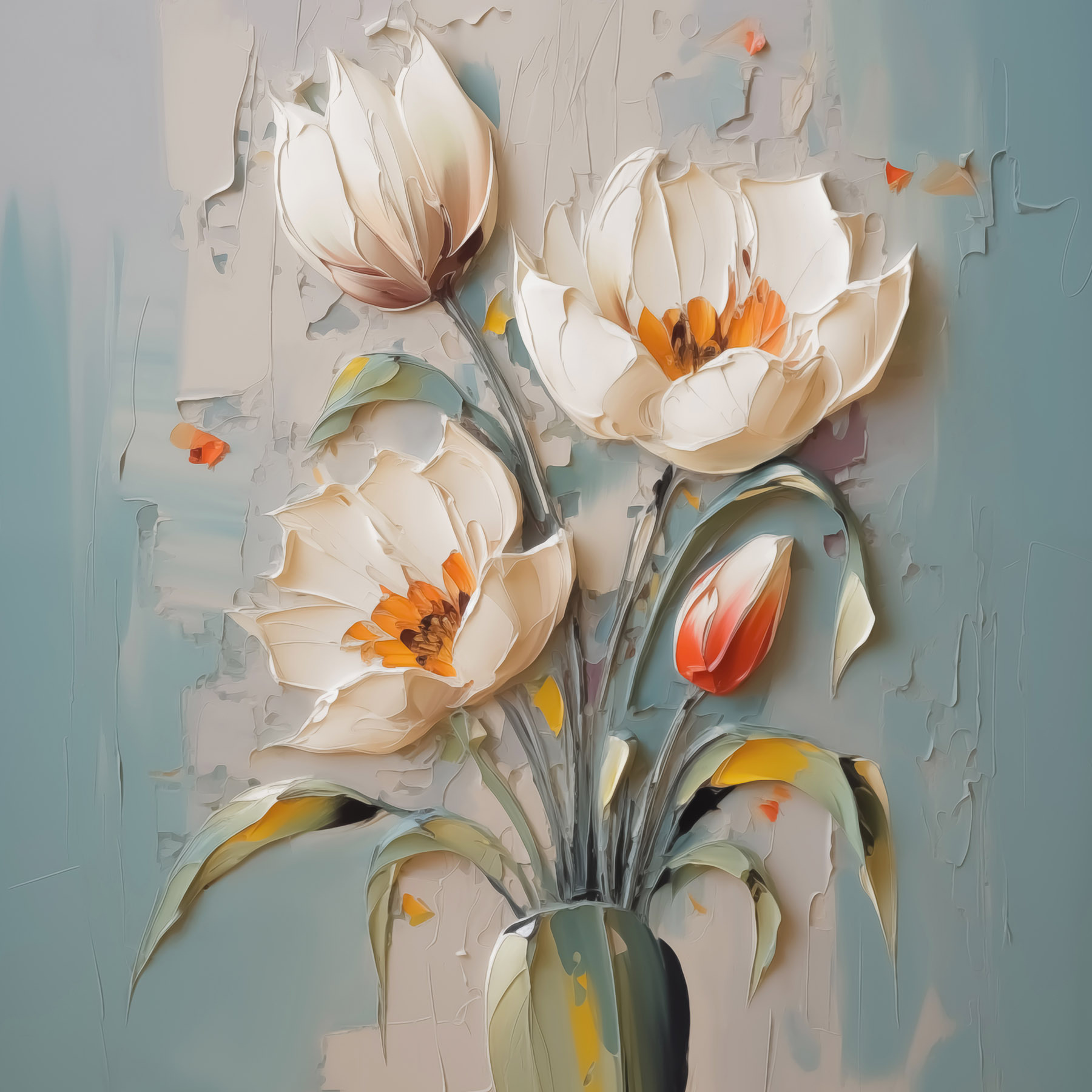 Painting of flowers in a vase