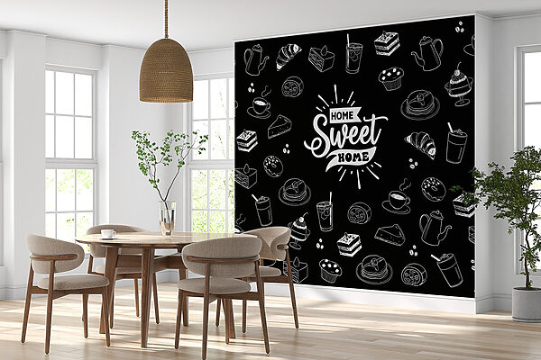 Black and white image of food