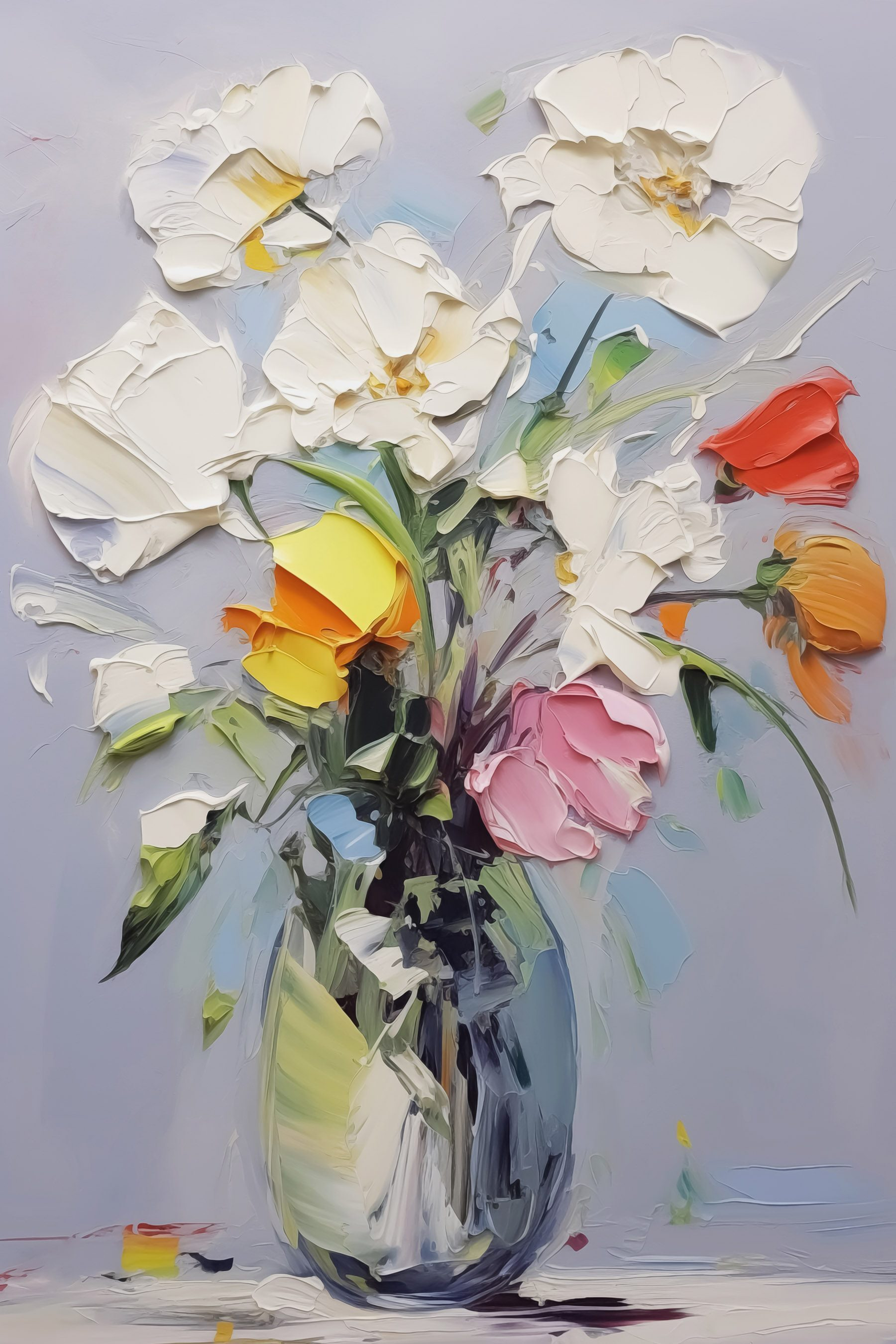 Painting of flowers in a vase
