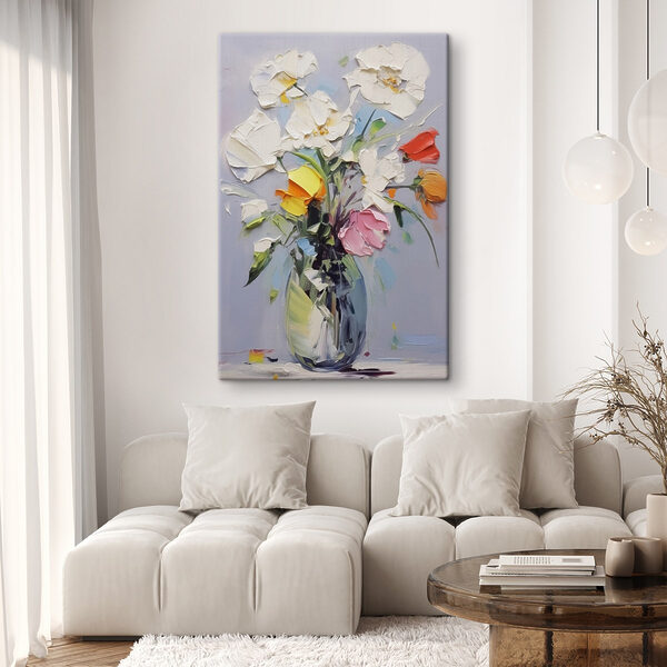 Painting of flowers in a vase