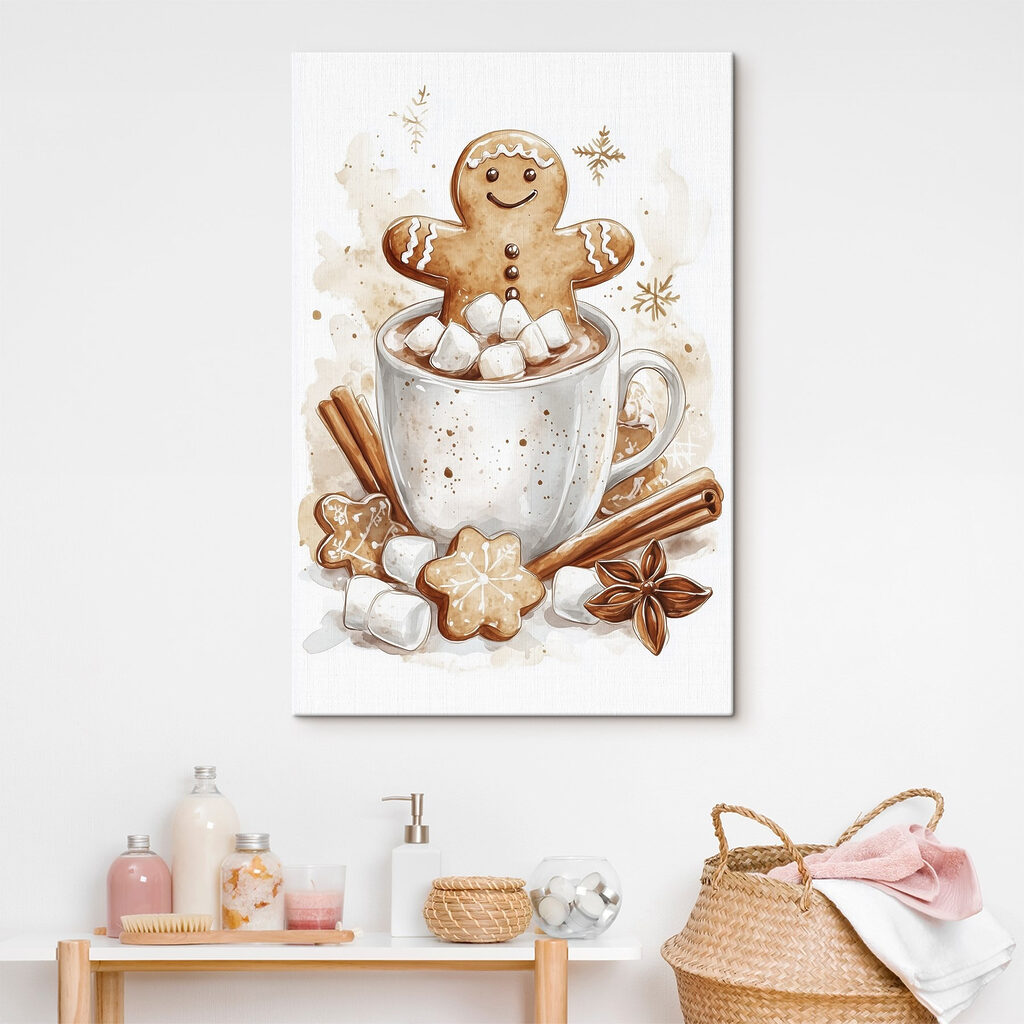 Gingerbread man in a mug of hot chocolate Gingerbread man in a mug of hot chocolate