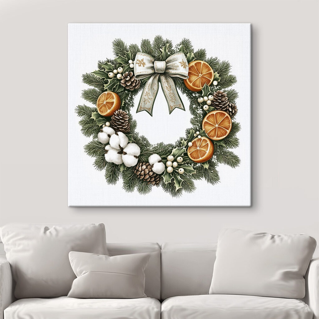 Wreath with oranges and berries