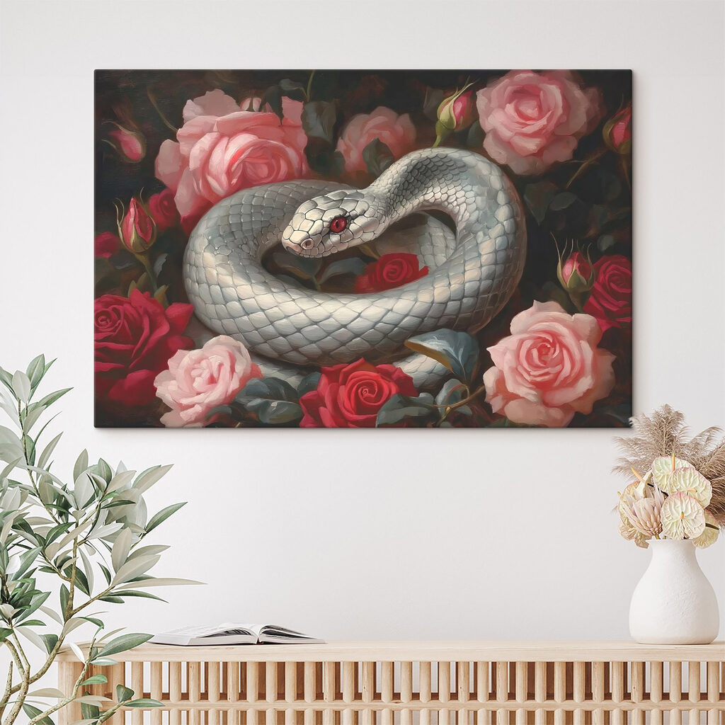 Snake in a bed of roses Snake in a bed of roses
