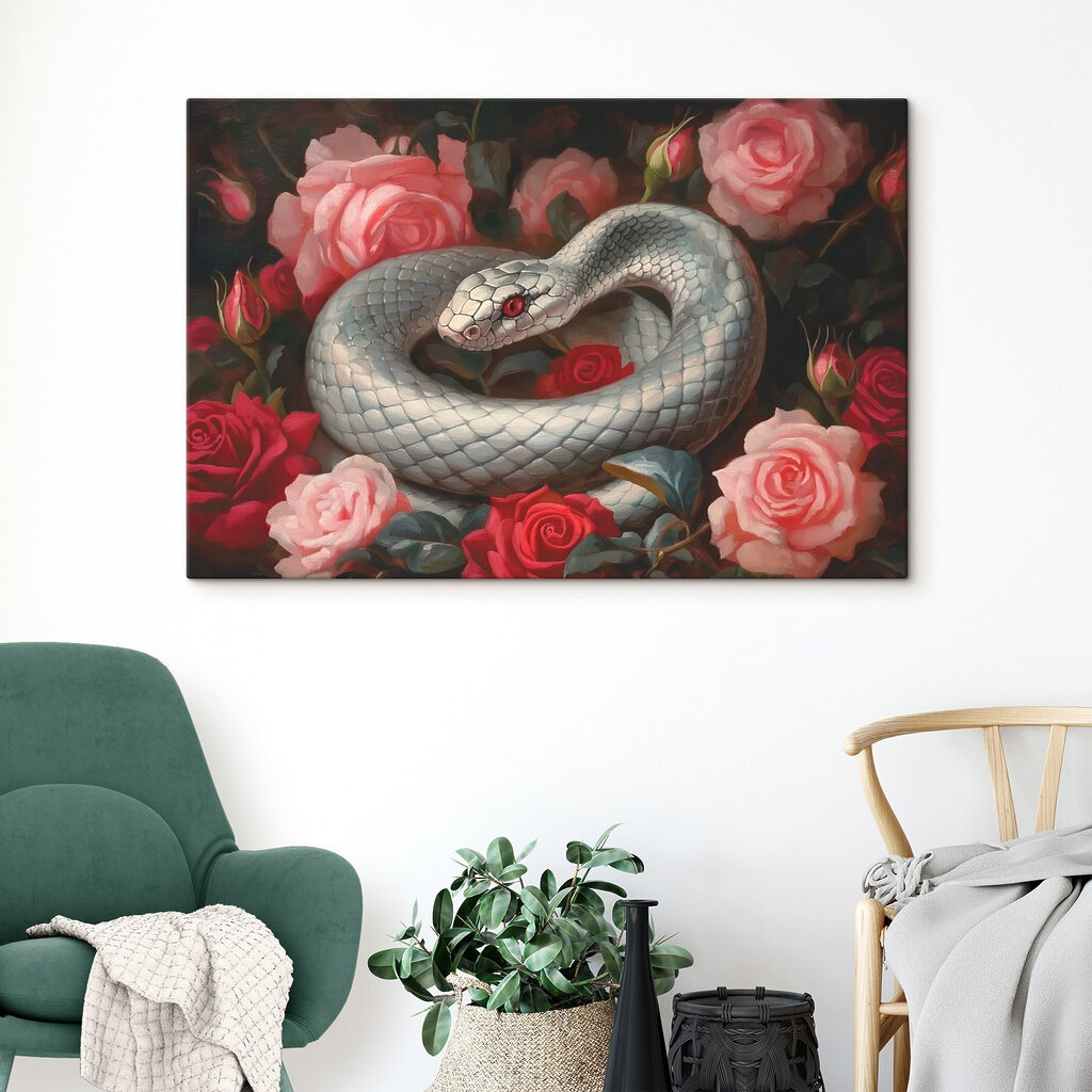 Snake in a bed of roses Snake in a bed of roses