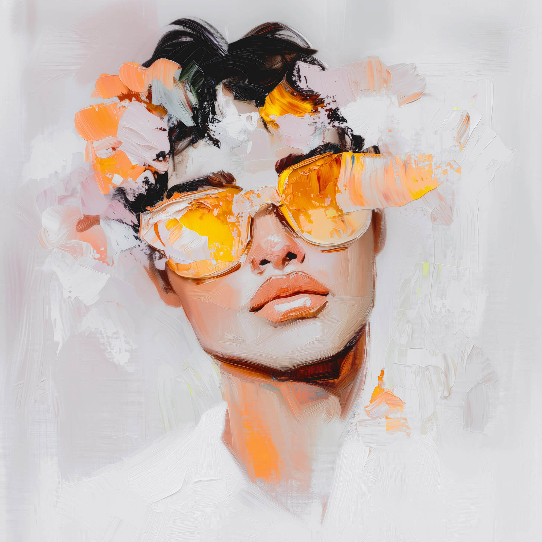 Man wearing sunglasses and flowers on his head Man wearing sunglasses and flowers on his head