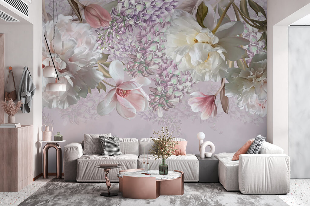 Delicate blooms in soft pastel hues