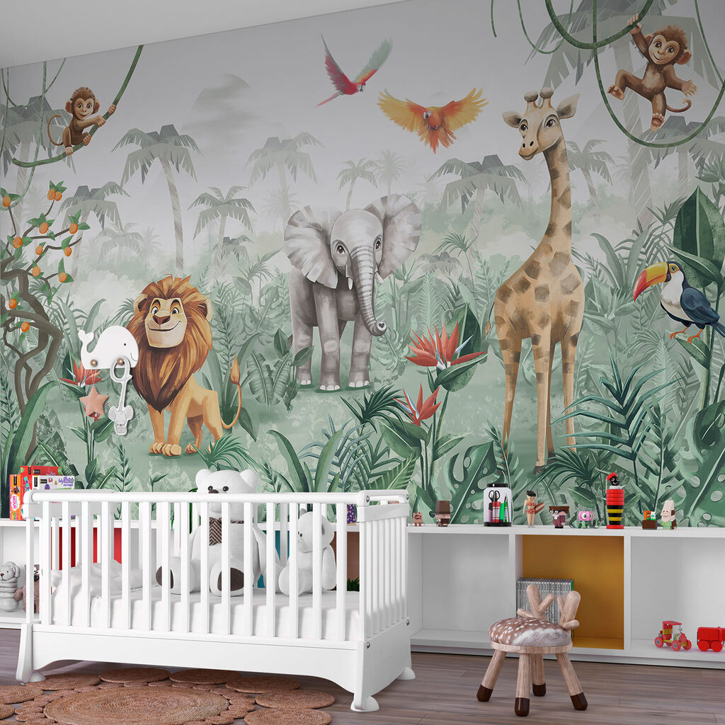 Group of animals in a jungle Group of animals in a jungle