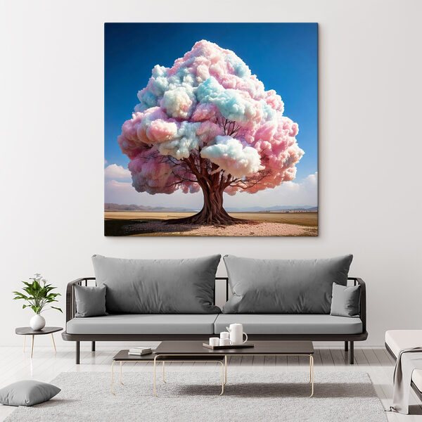 Quadri Quadri Albero con nuvole rosa e blu (COD: s41992)