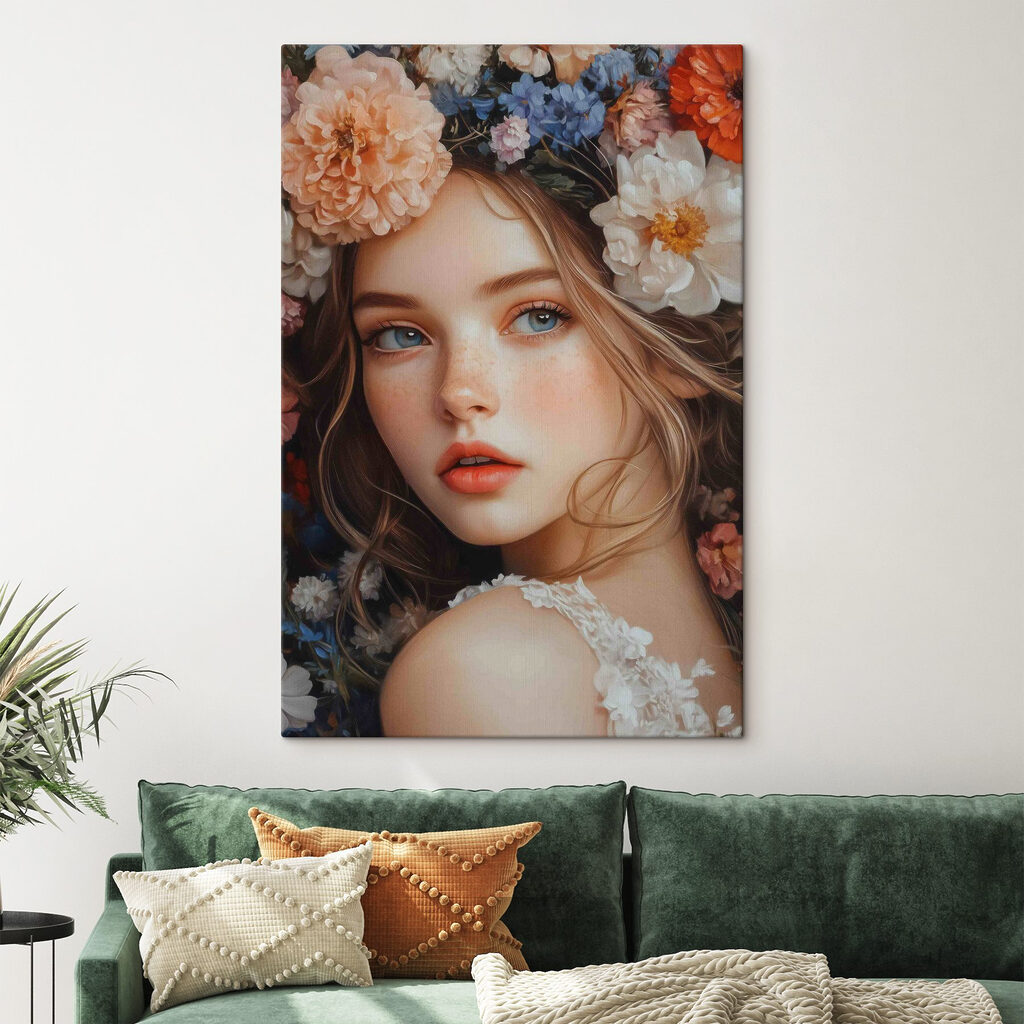Woman with flowers in her hair Woman with flowers in her hair