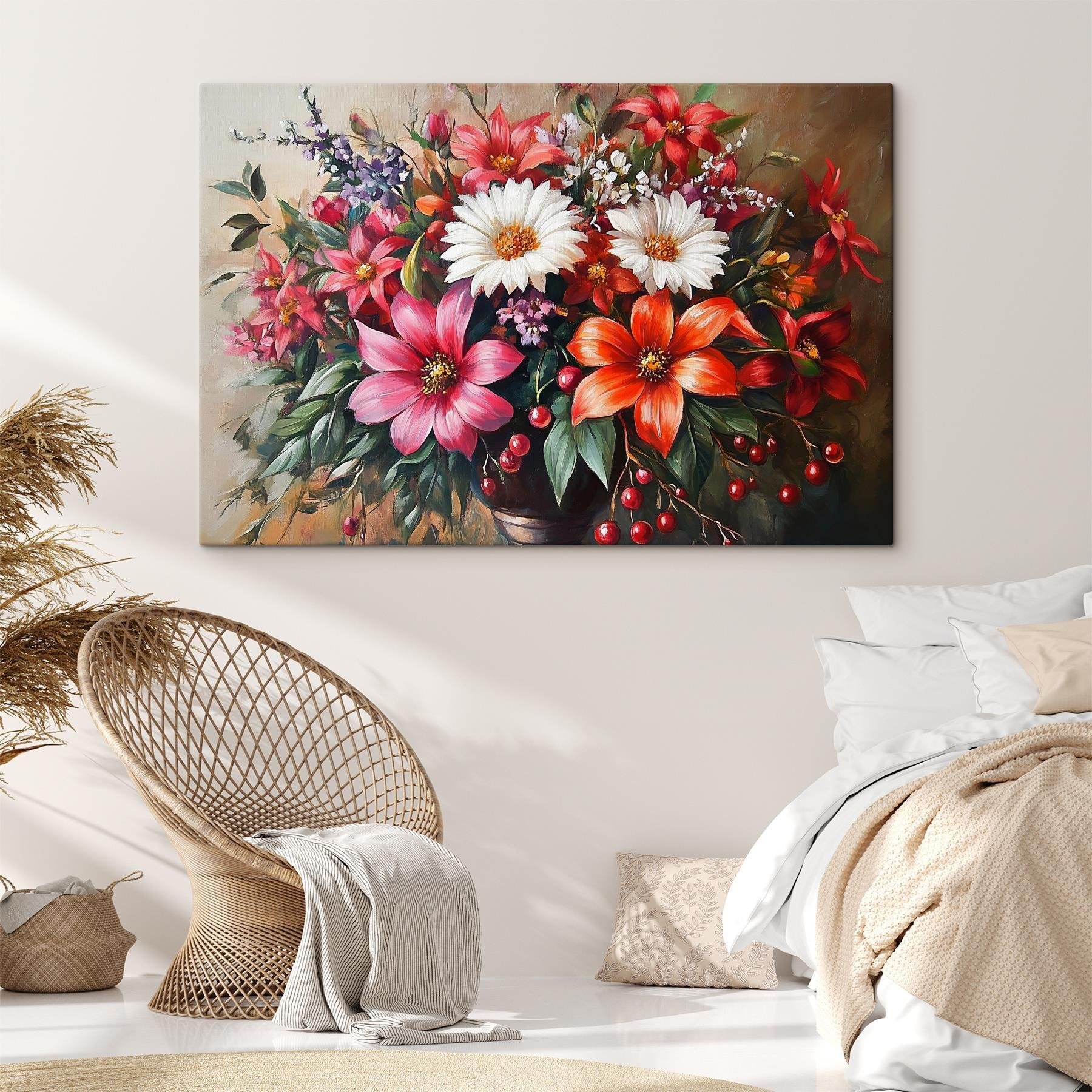Painting of flowers in a vase