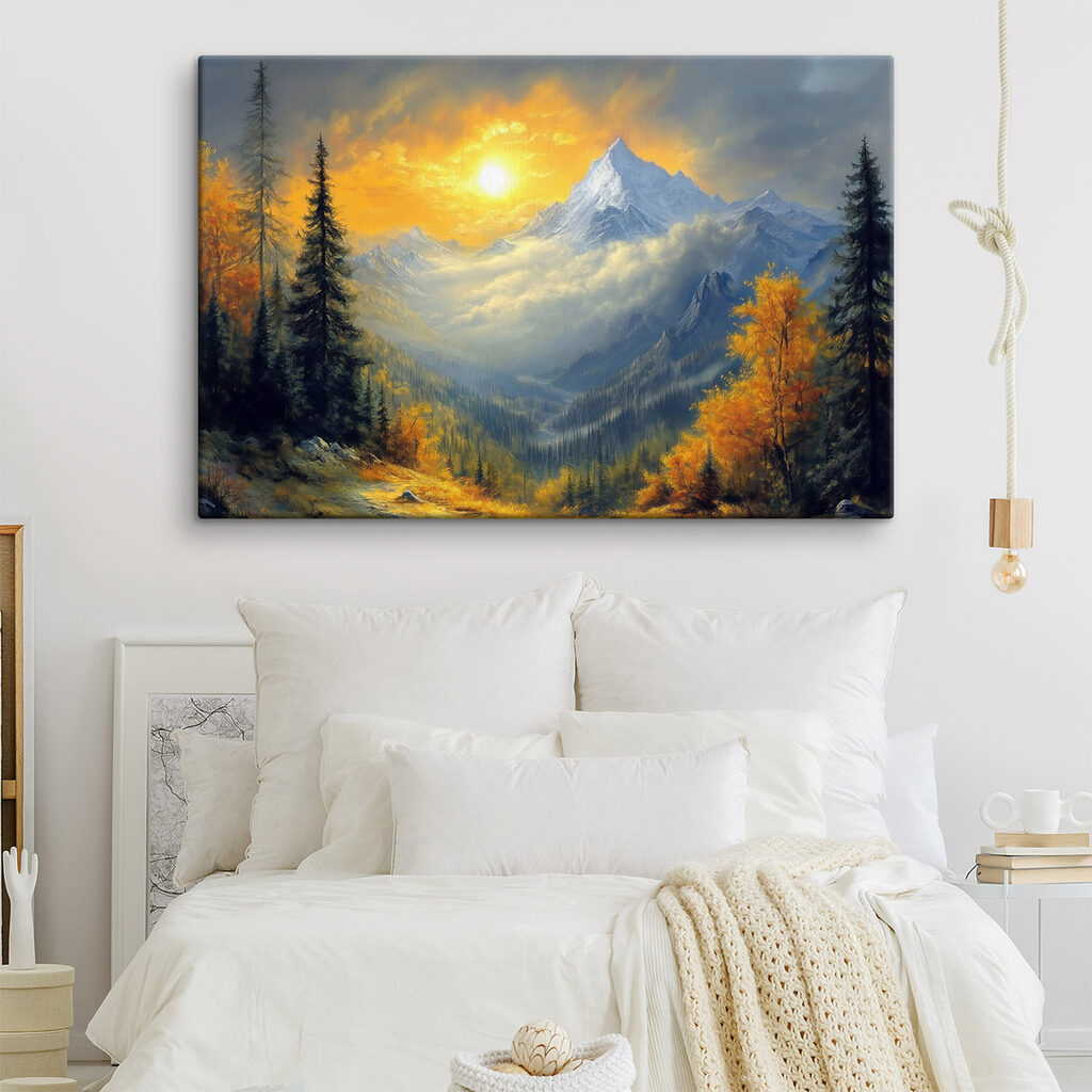 Mountain landscape with trees and clouds Mountain landscape with trees and clouds