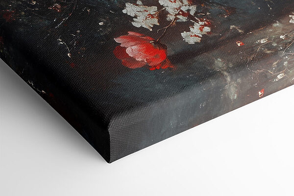 Painting of flowers on a table Painting of flowers on a table