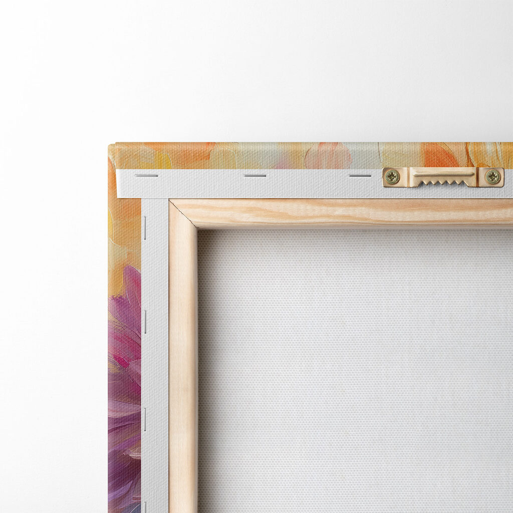 Painting of flowers on a canvas