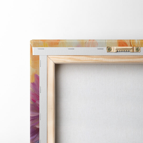 Painting of flowers on a canvas