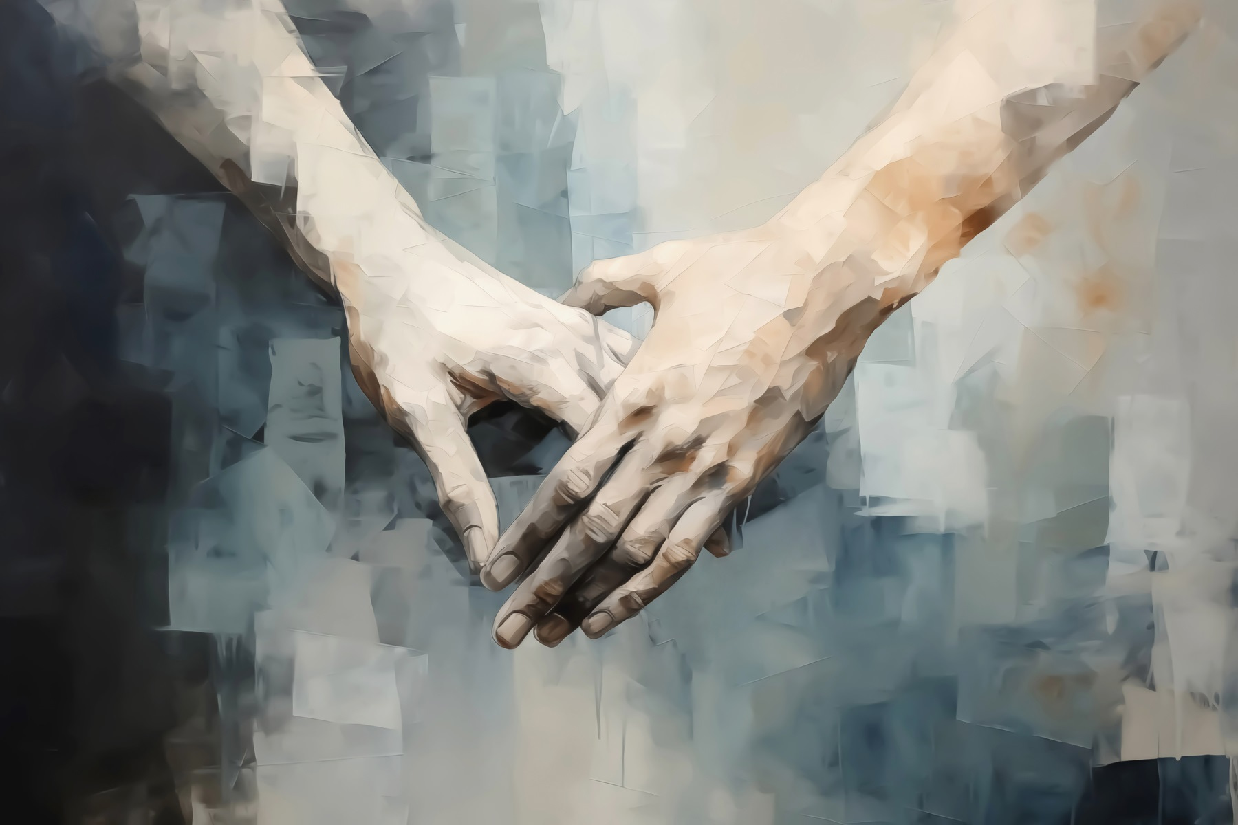 Touching hands connect in unity