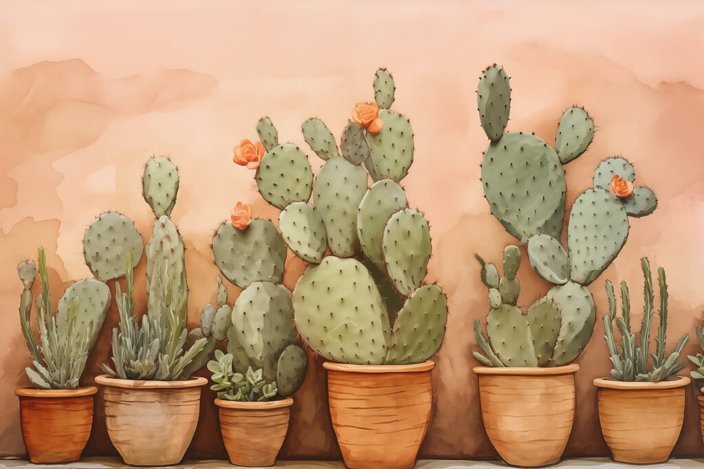 Gruppo di cactus in vaso Gruppo di cactus in vaso