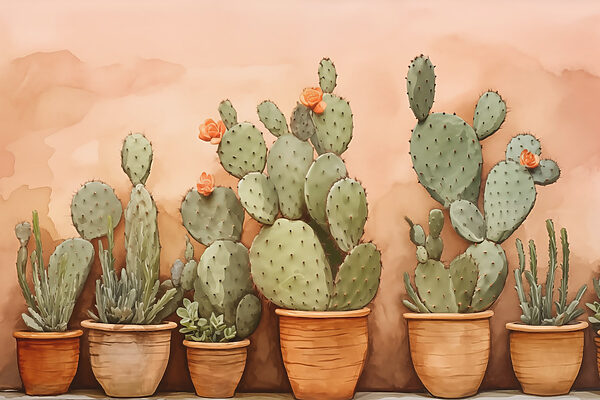 Gruppo di cactus in vaso Gruppo di cactus in vaso