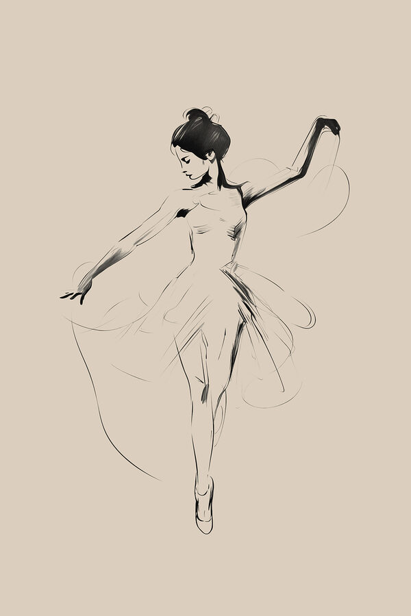 Drawing of a woman dancing