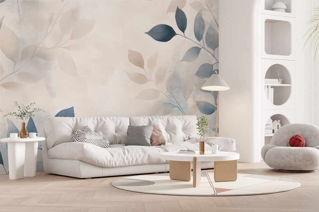 Delicate leaves in soft hues