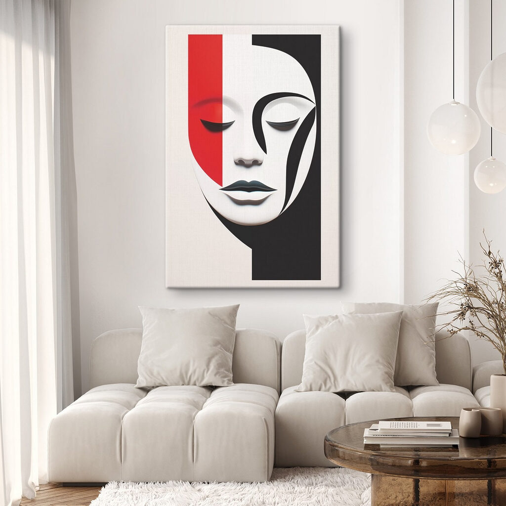 Face with red and black stripes Face with red and black stripes