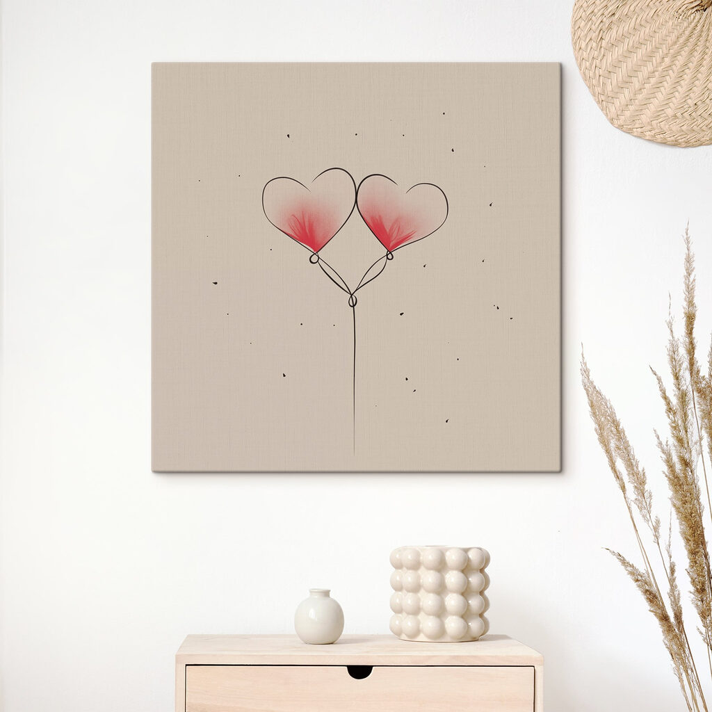 Two hearts drawn on a string Two hearts drawn on a string