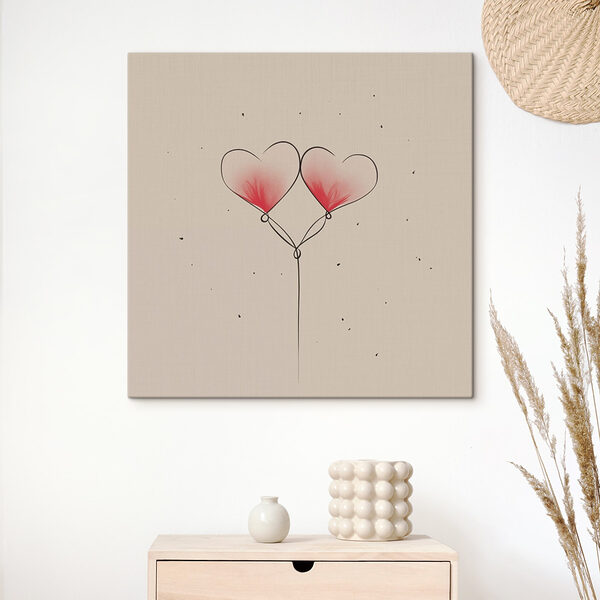 Two hearts drawn on a string Two hearts drawn on a string