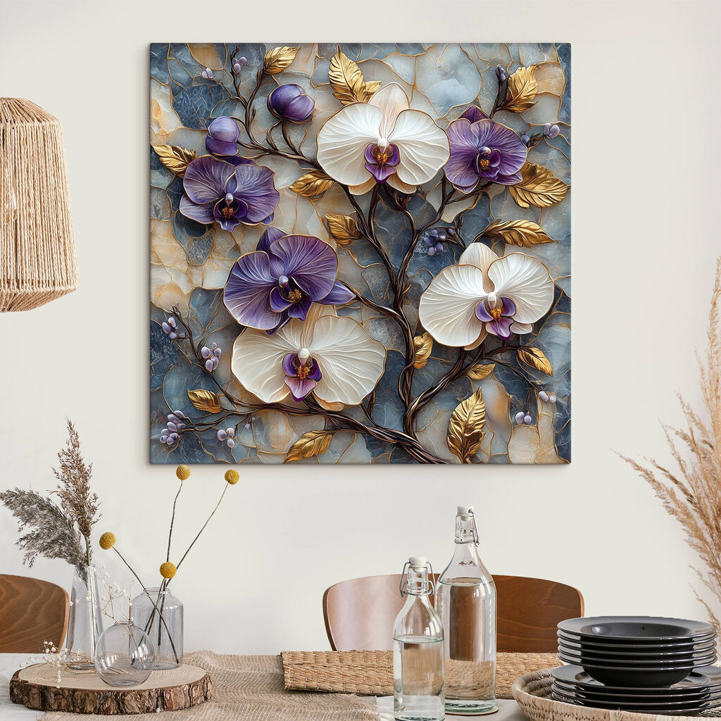 Delicate blooms on textured background